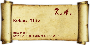 Kokas Aliz névjegykártya